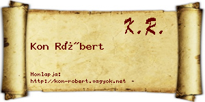 Kon Róbert névjegykártya